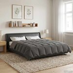 vidaXL Duvet d'hiver Matelassé Gris clair 220 x 240 cm Microfibre