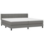 vidaXL Sommier à lattes de lit avec matelas Gris foncé 200x200cm Tissu