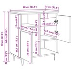 vidaXL Buffet 2 Pièces Chêne artisanal 60 x 35 x 70 cm