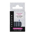 Etui de 4 cartouches d'encre noir pour feutre et pinceau rechargeable Créapen HERBIN