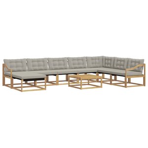 vidaXL Ensemble de canapés d'extérieur 9 Pièces Blanc et gris clair
