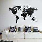 Mimi innovations décoration carte du monde murale bois noir 130x78 cm