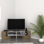 Homemania Meuble TV Fold 141 2x29 7x38 8 cm Blanc et noyer