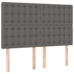 vidaXL Sommier à lattes de lit avec matelas Gris 140x190 cm Similicuir