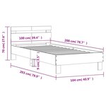 vidaXL Cadre de lit tête de lit et lumières LED gris béton 100x200 cm