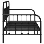 vidaXL Cadre de lit de jour avec tête de lit Noir 90 x 190 cm Acier
