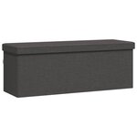 vidaXL Banc de rangement pliable gris foncé faux lin