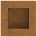 Brasero carré 80x80x40 cm en acier weathering