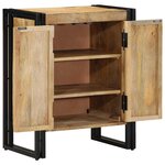 vidaXL Meuble à Chaussures avec étagère Noir Bois de manguier massif
