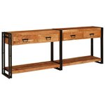 vidaXL Tables console avec tiroir 2 Pièces Marron Bois d'acacia massif