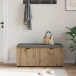 vidaXL Banc d'entrée avec coussin Chêne artisanal 100 x 38 x 46 cm