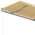 vidaXL Auvent manuel rétractable avec poteaux 4x3 m Jaune et blanc