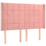 vidaXL Sommier à lattes de lit matelas et LED Rose 140x190 cm Velours