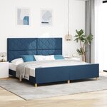 vidaXL Cadre de Lit Bleu 200x200 cm Tissu