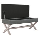 Tabouret de rangement 110 x 45 x 49 cm tissu gris foncé 02_0010791