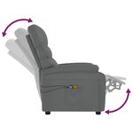 vidaXL Fauteuil de massage électrique Gris Similicuir