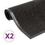 vidaXL Paillassons rectangulaires 2 Pièces 120 x 180 cm Noir