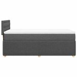 vidaXL Sommier à lattes de lit et matelas Gris foncé 90x190 cm Tissu