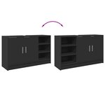vidaXL Armoire d'évier noir 90x29x55 cm bois d'ingénierie