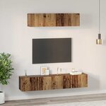 vidaXL Ensemble meuble TV 4 Pièces Bois Ancien Bois d'ingénierie