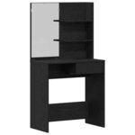 vidaXL Table de Toilette avec tiroir Chêne noir 74 5 x 40 x 141 cm