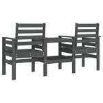 vidaXL Banc de jardin avec table 2 places gris bois massif de pin