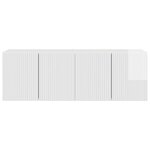 vidaXL Meuble TV mural 2 Pièces Blanc brillant 59 5 x 31 x 40 cm