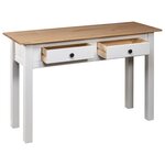 vidaXL Table console Blanc 110x40x72 cm Pin solide Gamme Panama