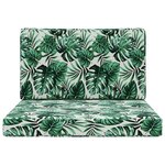 vidaXL Coussin de canapé d'extérieur 2 Pièces Motif feuille Polyester