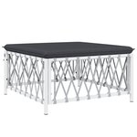 Salon de jardin meuble d'extérieur ensemble de mobilier avec coussins 9 pièces blanc acier 02_0018324