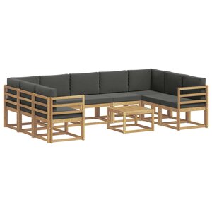 vidaXL Ensemble de canapés d'extérieur 10 Pièces Blanc et anthracite
