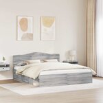 vidaXL Cadre de lit Gris Sonoma 180 x 200 cm Pin massif