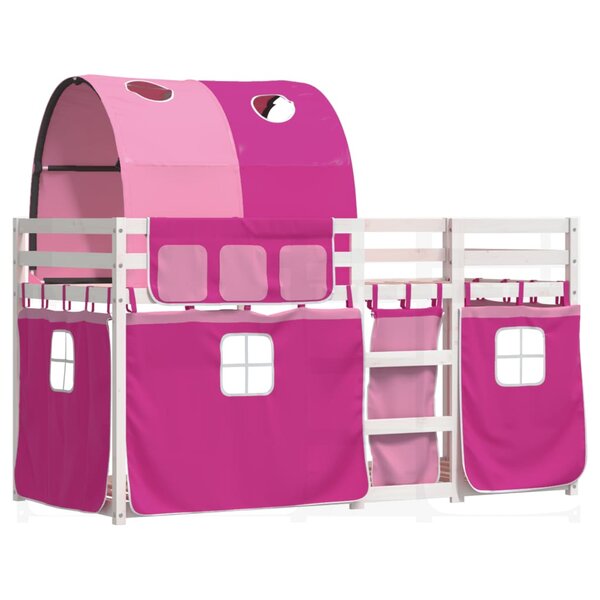 vidaXL Lit superposé sans matelas rose 80x200 cm bois de pin massif