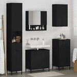 vidaXL Ensemble de mobilier de salle de bain avec tiroir Noir
