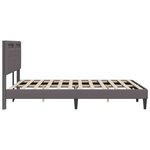 vidaXL Cadre de lit avec bandes LED Gris 160 x 200 cm Simili cuir
