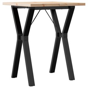 vidaXL Table à manger cadre en Y 60x60x75 5cm bois de pin massif acier