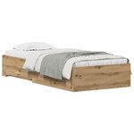 vidaXL Cadre de lit Chêne artisanal 90 x 190 cm Bois d'ingénierie