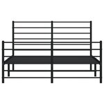 vidaXL Cadre de lit métal sans matelas avec pied de lit noir 120x190cm