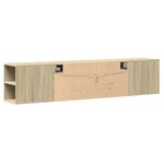 vidaXL Meuble TV mural avec LED chêne sonoma 180x31x39 5 cm