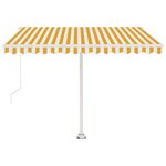 vidaXL Auvent manuel rétractable avec LED 300x250 cm Jaune et blanc