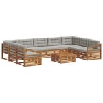 vidaXL Ensemble de canapés d'extérieur 10 Pièces Gris Naturel et Clair