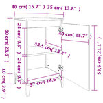 vidaXL Tables de chevet 2Pièces chêne marron 40x35x70cm bois d'ingénierie