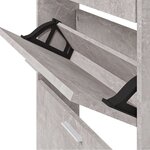 vidaXL Armoire à chaussures Gris béton 59x17x169 cm Bois d'ingénierie