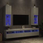 vidaXL Meubles TV avec lumières LED 2 Pièces blanc 30 5x30x102 cm