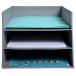 Corbeille À Courrier Combo 3 Niveaux Carton Teksto - Gris - X 4 - Exacompta
