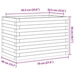 vidaXL Jardinière cire marron 70x40x46 cm bois de pin massif
