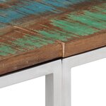 vidaXL Table console argenté acier inoxydable/bois massif récupération