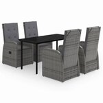 vidaXL Ensemble à manger de jardin avec coussins 5 Pièces Gris