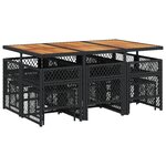 vidaXL Ensemble à manger de jardin 11 Pièces coussins noir résine tressée