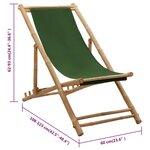 vidaXL Chaise de terrasse Bambou et toile Vert